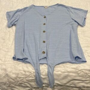 Like new - only wore once button blouse with bottom tie.